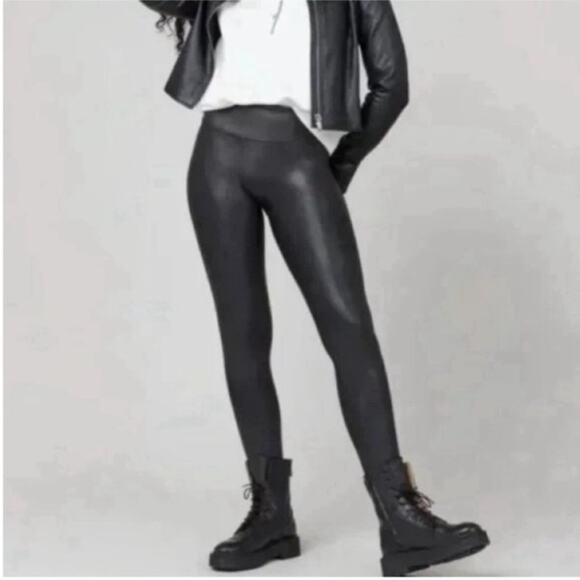 NWT Spanx faux leather high rise leggings large - Picture 2 of 11